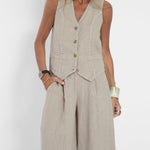 Andrea - Ensemble Gilet mit Knöpfen & Weite Hose - Ansicht 10