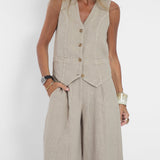 Andrea - Ensemble Gilet mit Knöpfen & Weite Hose - Ansicht 10