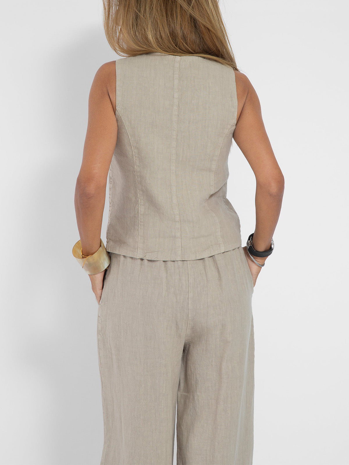 Andrea - Ensemble Gilet mit Knöpfen & Weite Hose - Ansicht 11