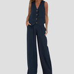 Andrea - Ensemble Gilet mit Knöpfen & Weite Hose - Ansicht 17