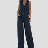 Andrea - Ensemble Gilet mit Knöpfen & Weite Hose - Ansicht 17