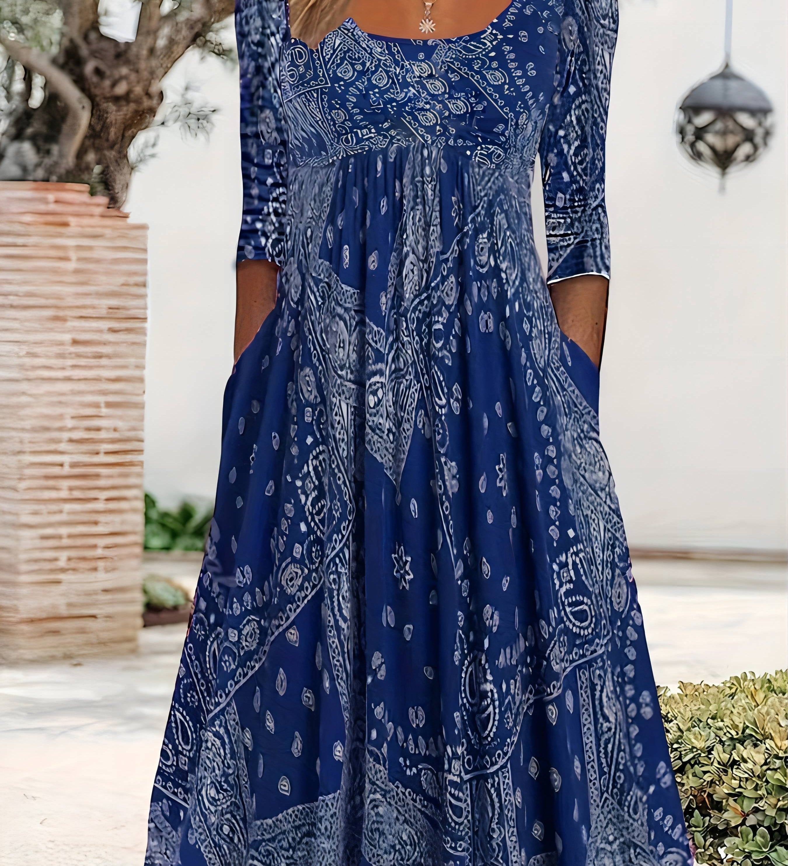 Elvira | Casual Midi-Kleid mit langen Ärmeln - Ansicht 4