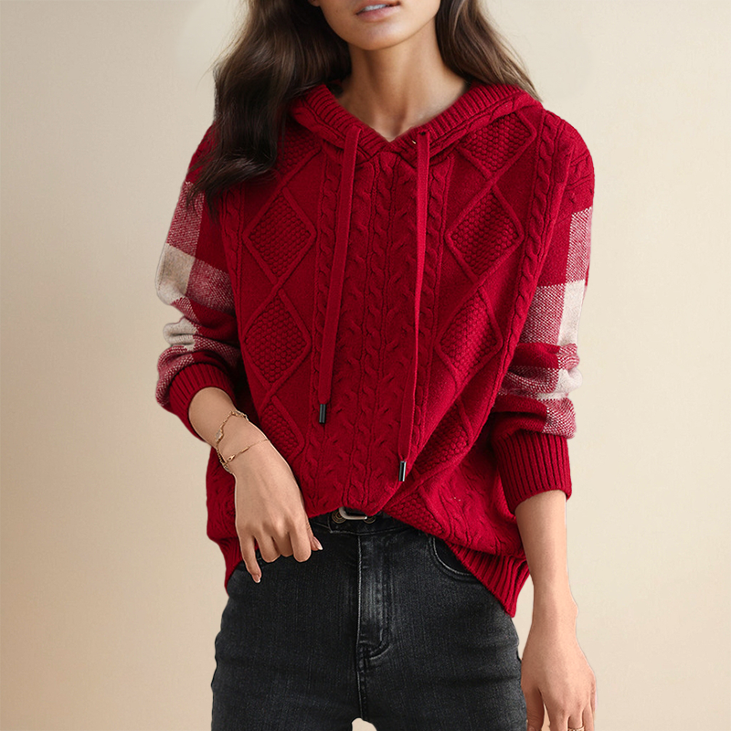 Emily | Kapuzenpullover aus Zopfstrick - Ansicht 6